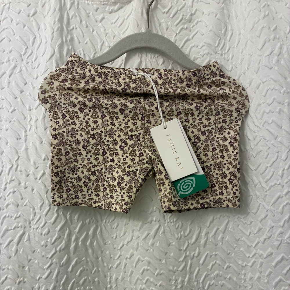 Jamie Kay Floral Kids Shorts - Cream and Brown 3yrs NWT